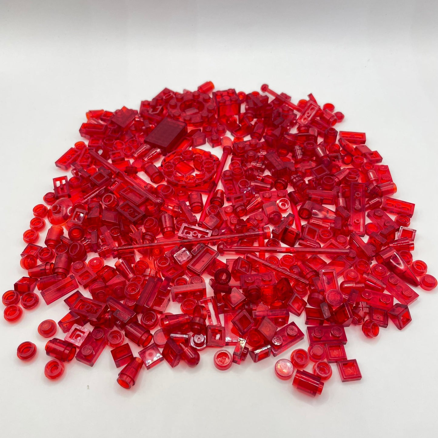 LEGO Mixed Trans-Red, Mixed Pieces, Approx. 100g