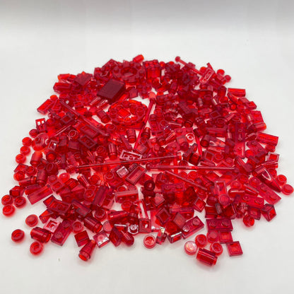 LEGO Mixed Trans-Red, Mixed Pieces, Approx. 100g