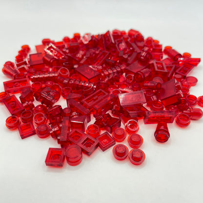 LEGO Transparent Red, Mixed Pieces, Approx. 40g