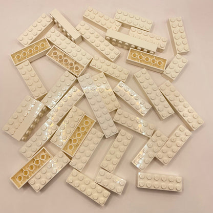 LEGO Long Bricks, White, Approx. 125g