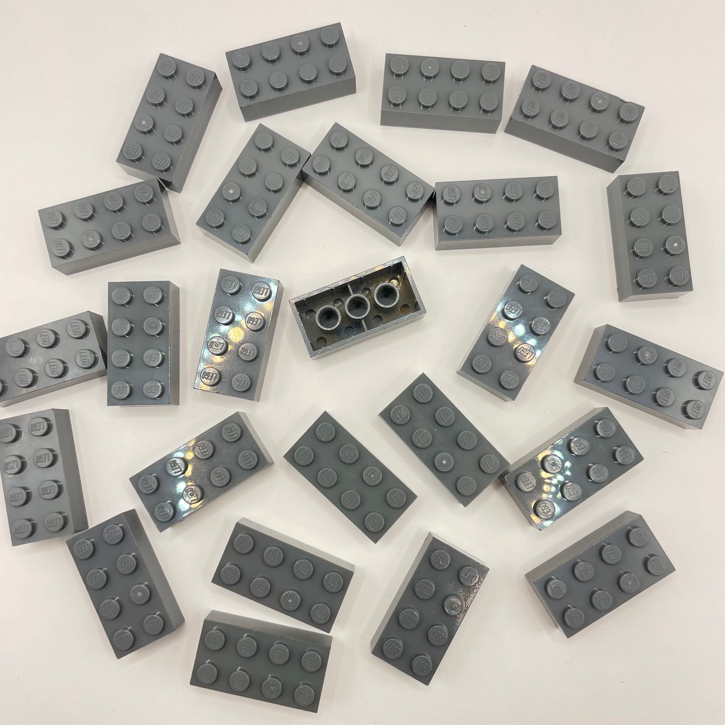 LEGO 2 x 4 Bricks, Dark Bluish Grey, 25 Pieces