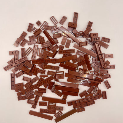 LEGO Tiles, 1x Wide, Long, Reddish Brown, Approx. 60g