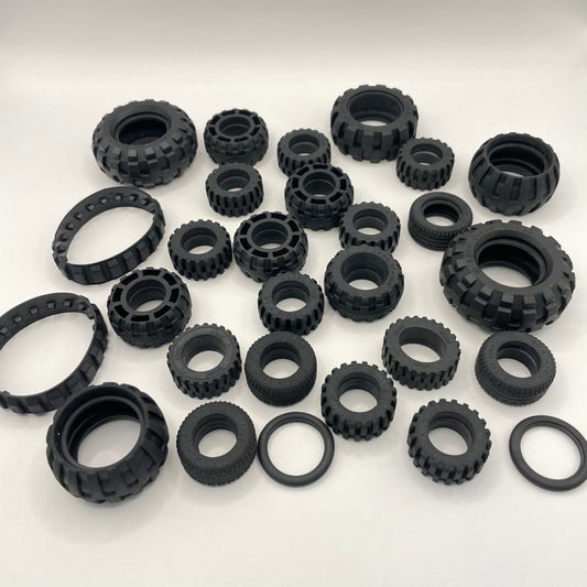 LEGO Large and Medium Tyres, Approx. 200g GBC