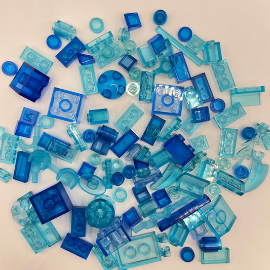 LEGO Mixed Transparent-Blue, Mixed Pieces, Approx. 40g