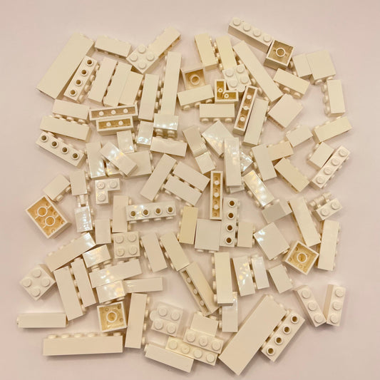 LEGO Bricks 1x Wide, White, Approx. 135g