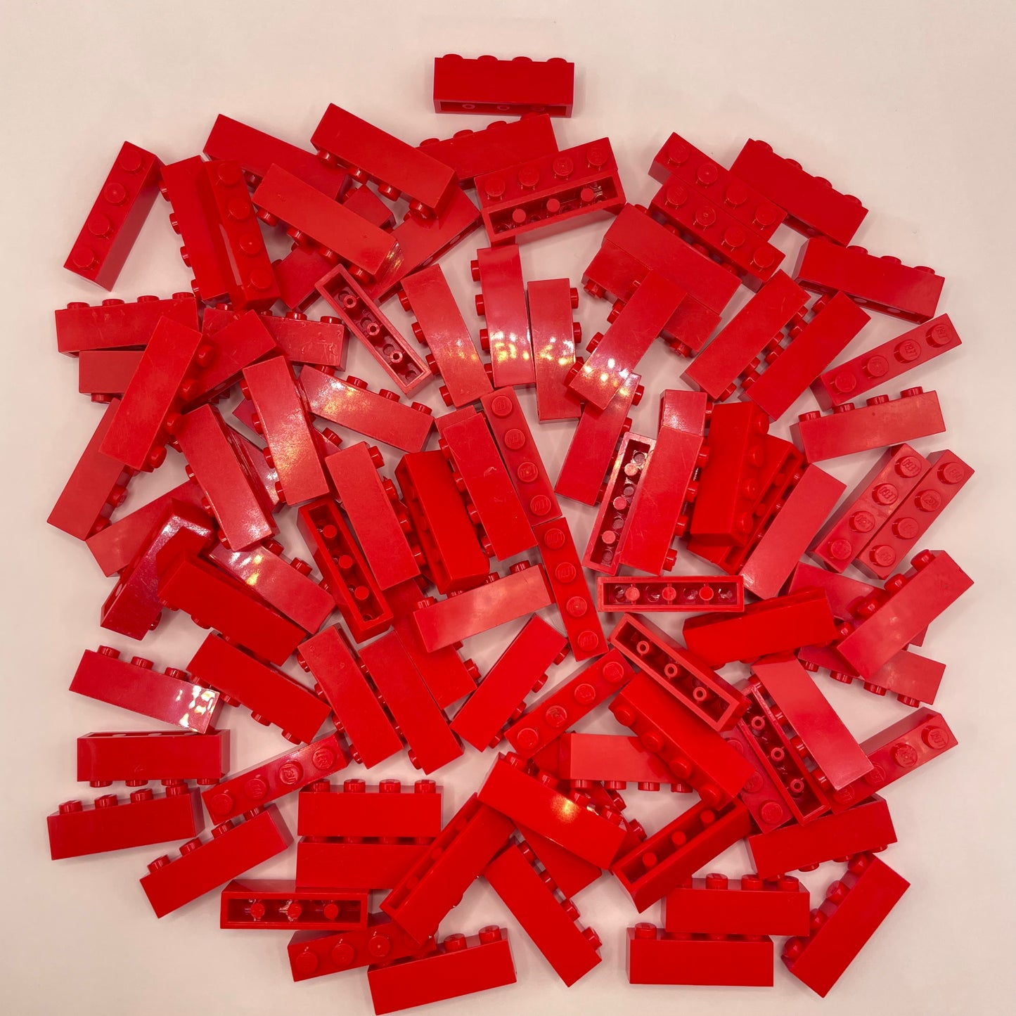 LEGO 1x4, Bricks, Red, Approx. 150g