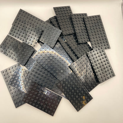 LEGO Medium Plates, 6x Wide, Black, Approx. 180g