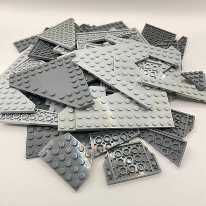 LEGO Large Wings/Wedges, Mixed Grey, Approx. 190g