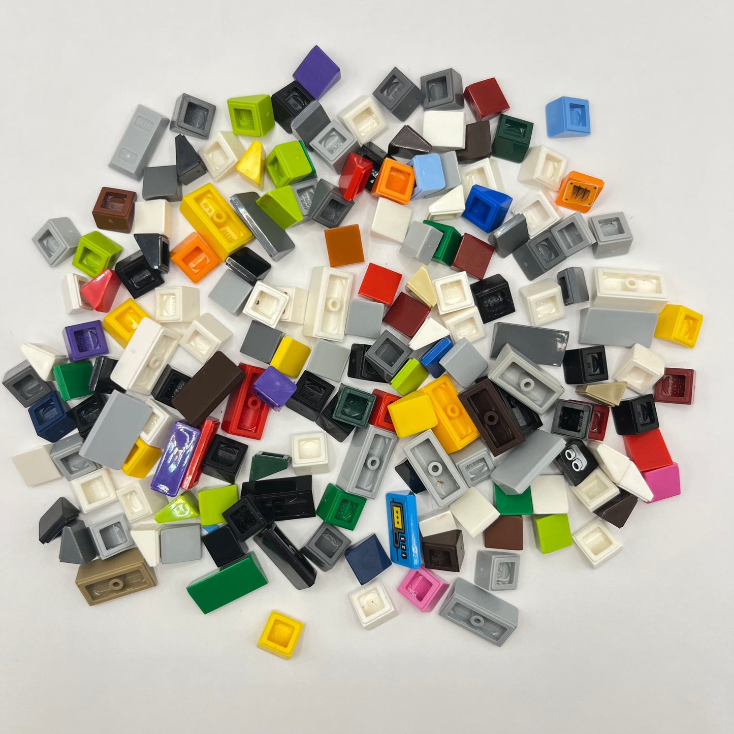 LEGO Mixed Colours, 1x1x2/3 Slope 30, Approx. 35g, Cheese Decoration