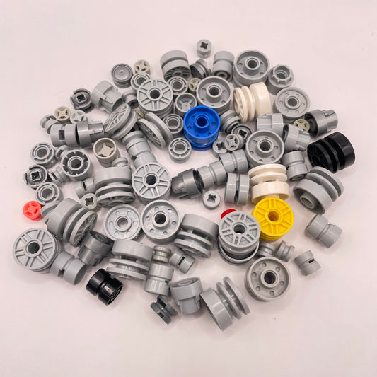 LEGO Small Mixed Wheel Hubs, Mixed Colours, Approx. 70g