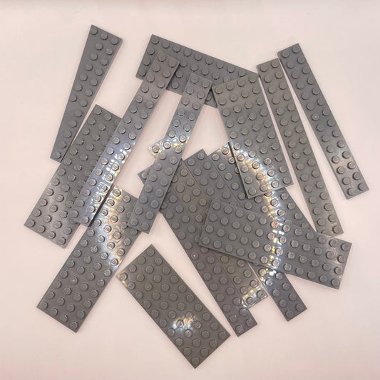 LEGO Medium Plates, Dark Bluish Grey, Approx. 75g