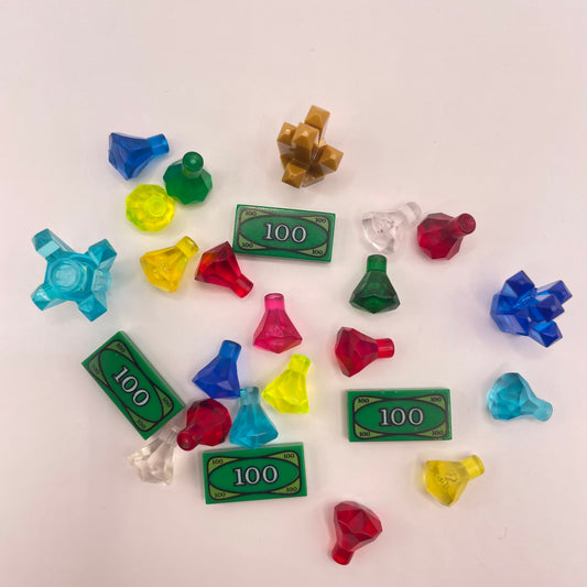 LEGO Treasure, Gem Stones, Money, (25 Pieces)
