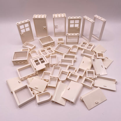 LEGO Building Frames, Windows, Doors, White, Approx. 110g