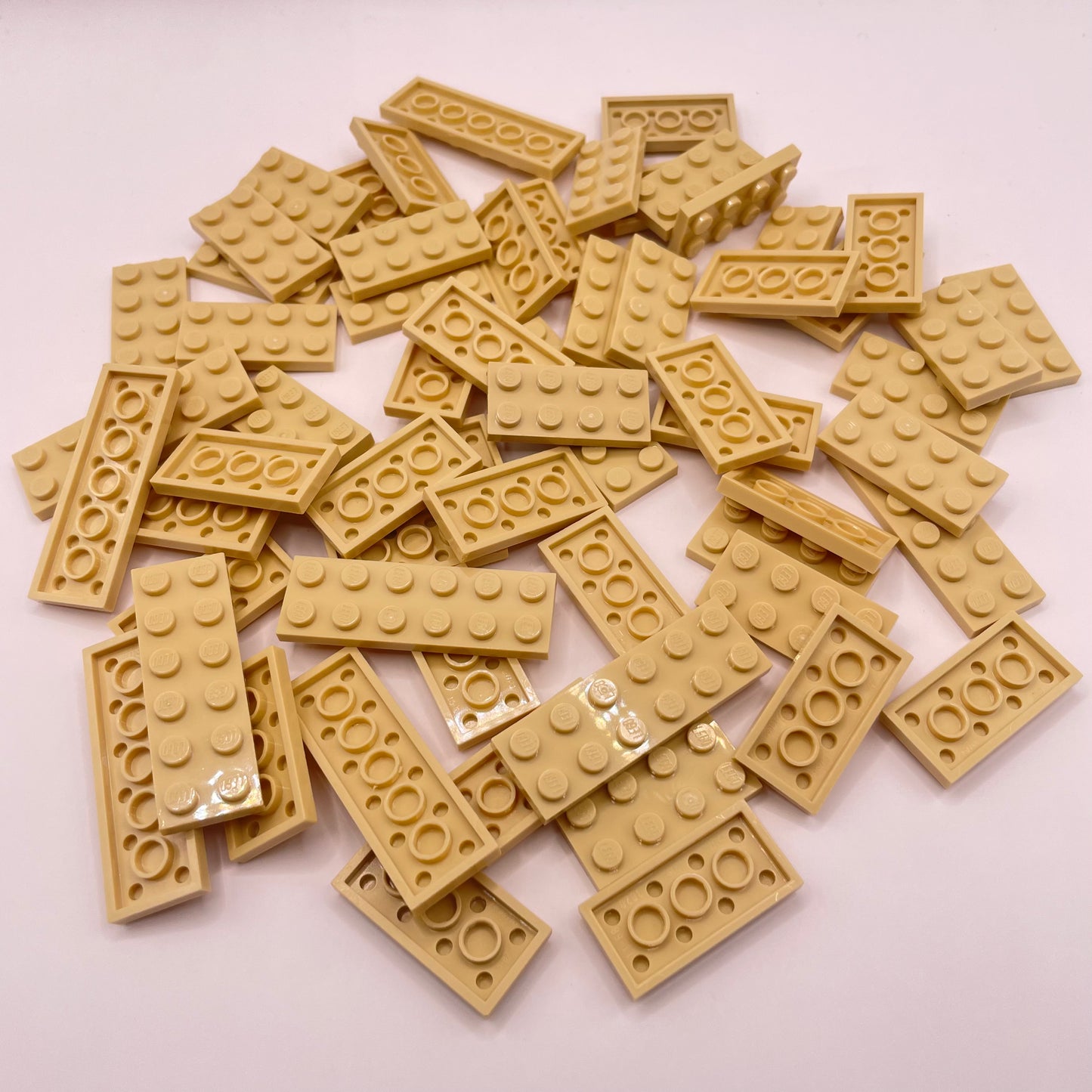 LEGO Plates, Medium, 2x Wide, Tan, Approx. 75g