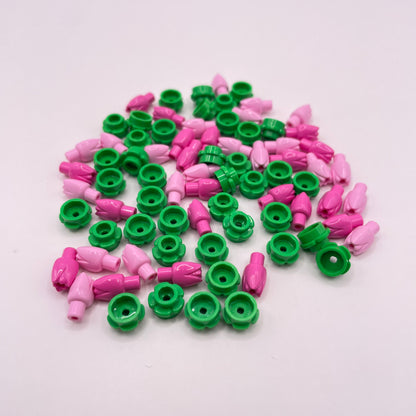 LEGO Pink Tulip Field with Green Flowers, 80 Pieces