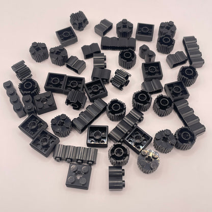 LEGO  Textured Bricks, Black, 50 Pieces