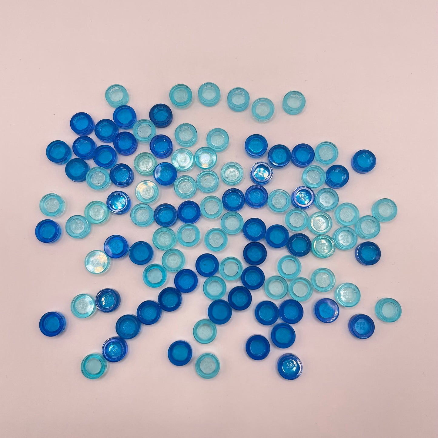 LEGO Water Transparent Tiles, Light Blue, Dark Blue, (100 Pieces)