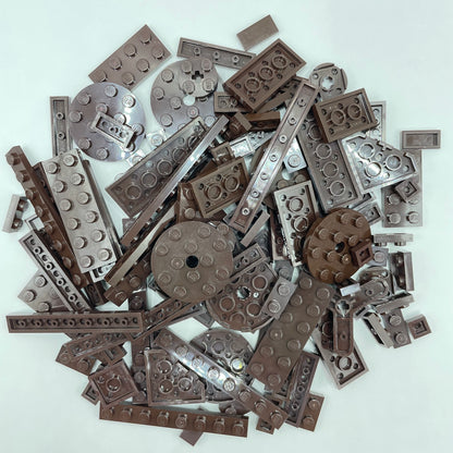 LEGO Mixed Plates and Tiles, Dark Brown, Approx. 75g
