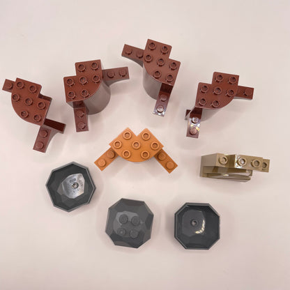 LEGO Rock Panels, Tree Trunk, Mixed Colours, Building Pieces, 10 Pieces