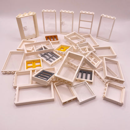 LEGO White, Windows/Door Frames, Approx. 110g