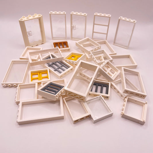 LEGO White, Windows/Door Frames, Approx. 110g