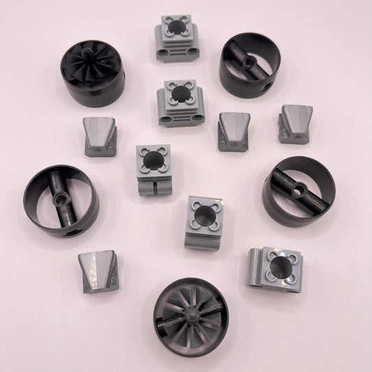 LEGO Engine Pieces, Mixed Greys, Approx. 35g