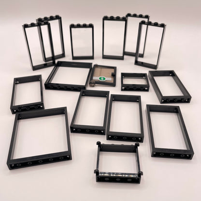 LEGO Doors and Window Frames, Building Pieces, Black, 16 Pieces
