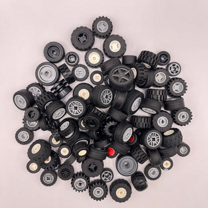 LEGO Small Wheels, Mixed Colours, Vehicle Pieces, Approx. 190g