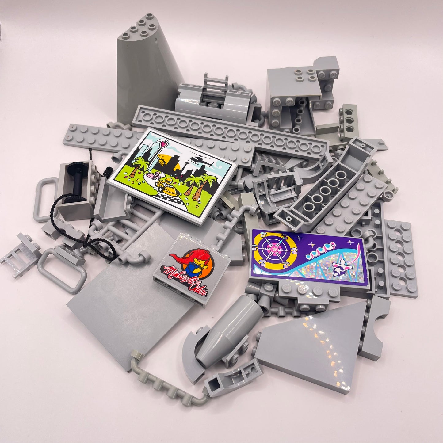LEGO Vehicle Pieces, Light Bluish Grey, Approx. 140g