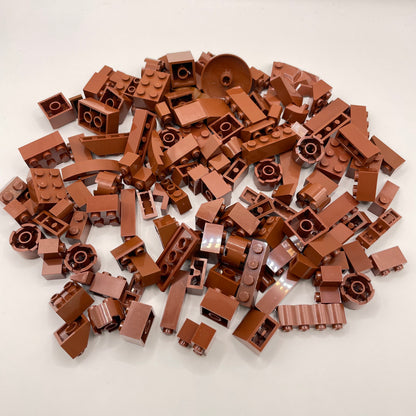 LEGO Blocks and Slopes, Reddish Brown, Approx. 140g