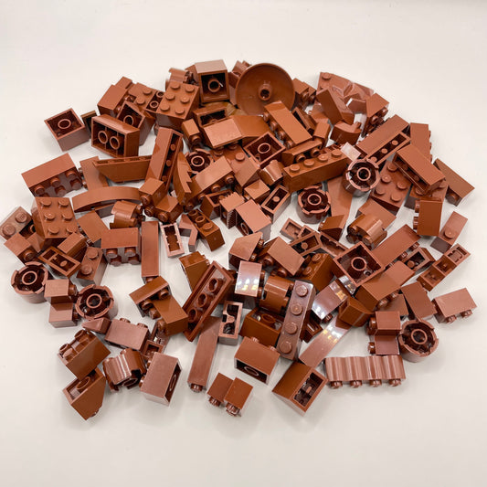 LEGO Blocks and Slopes, Reddish Brown, Approx. 140g
