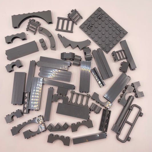 LEGO Mixed Building Pieces, Dark Bluish Grey, Approx. 80g