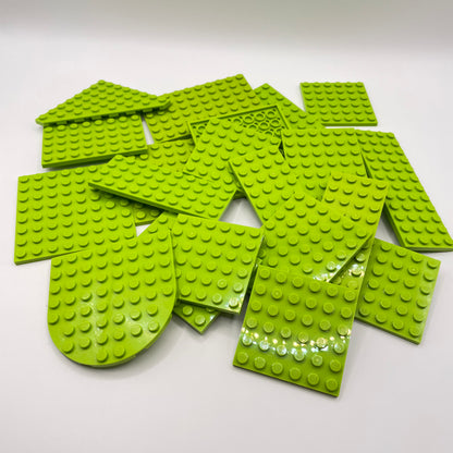 LEGO Medium Plates, Lime, Approx. 120g