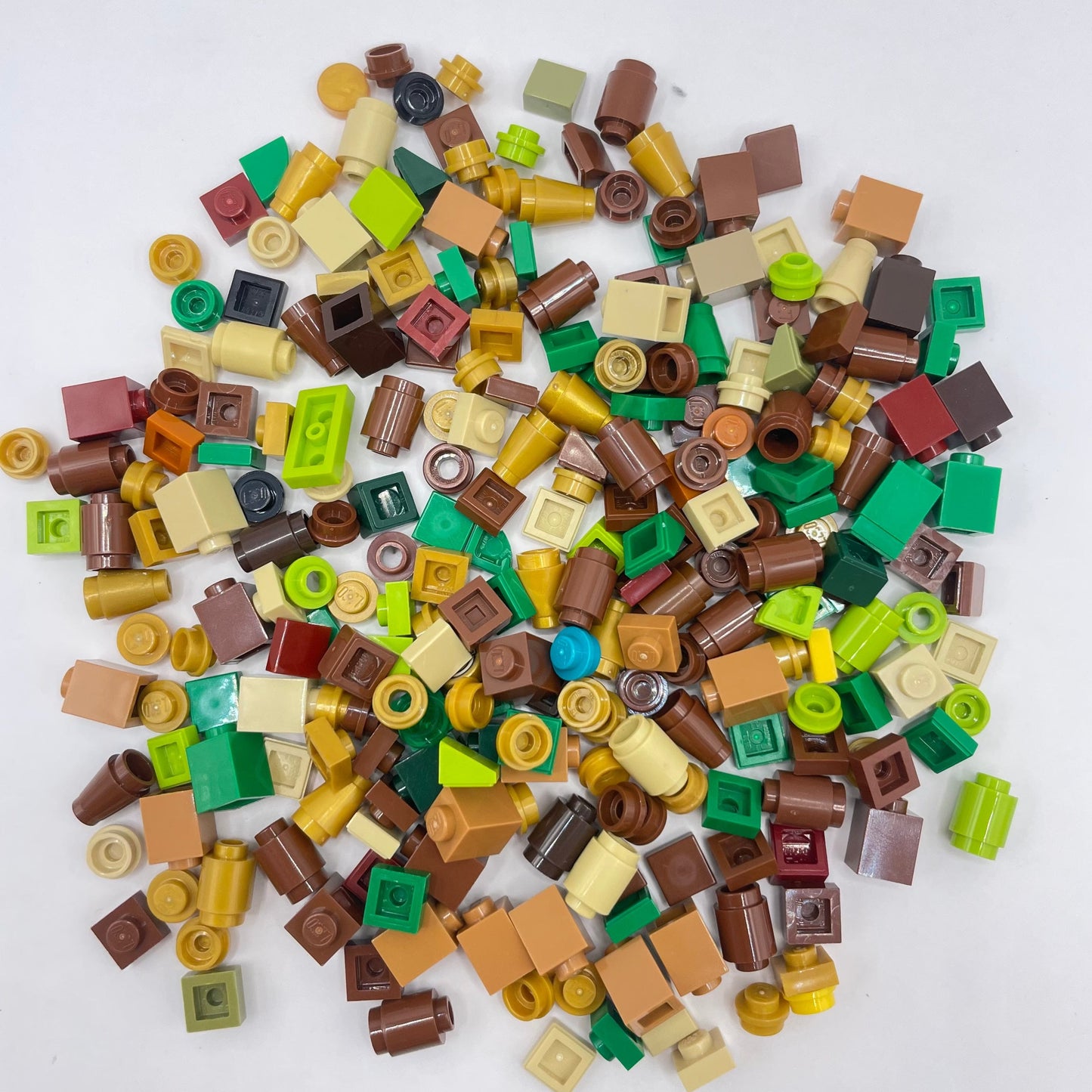 LEGO Green and Browns, 1x Mixed Pieces, Approx. 50g Greebling