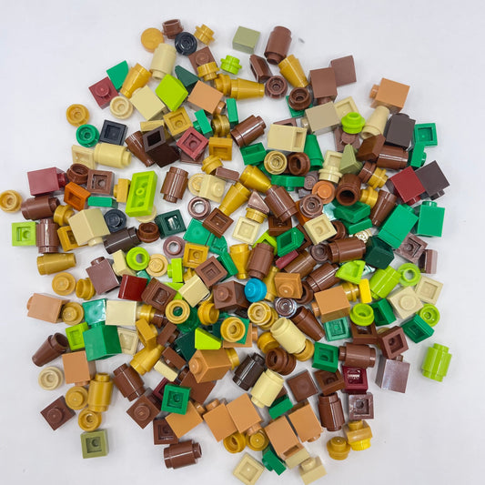 LEGO Green and Browns, 1x Mixed Pieces, Approx. 50g Greebling