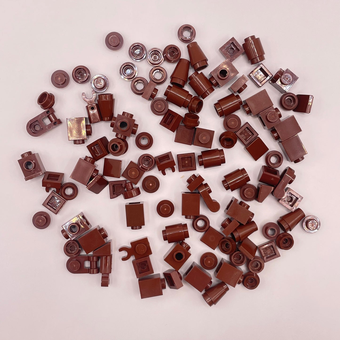 LEGO Greebling, Reddish Brown, 100 pieces