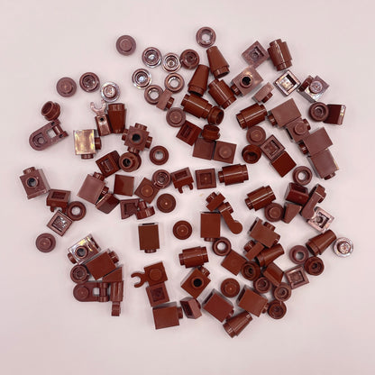 LEGO Greebling, Reddish Brown, 100 pieces