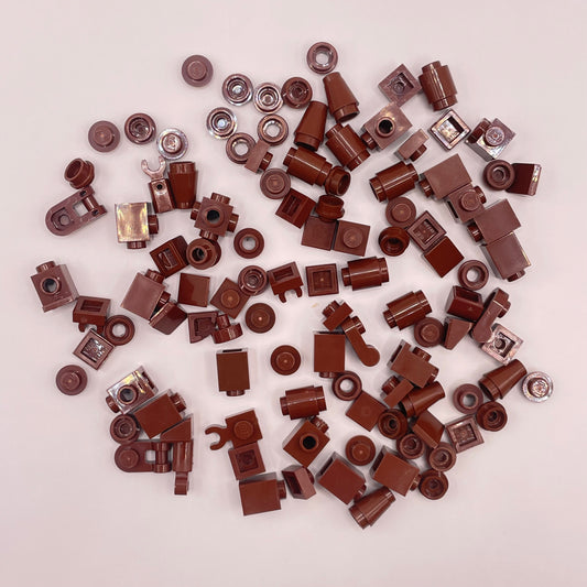 LEGO Greebling, Reddish Brown, 100 pieces