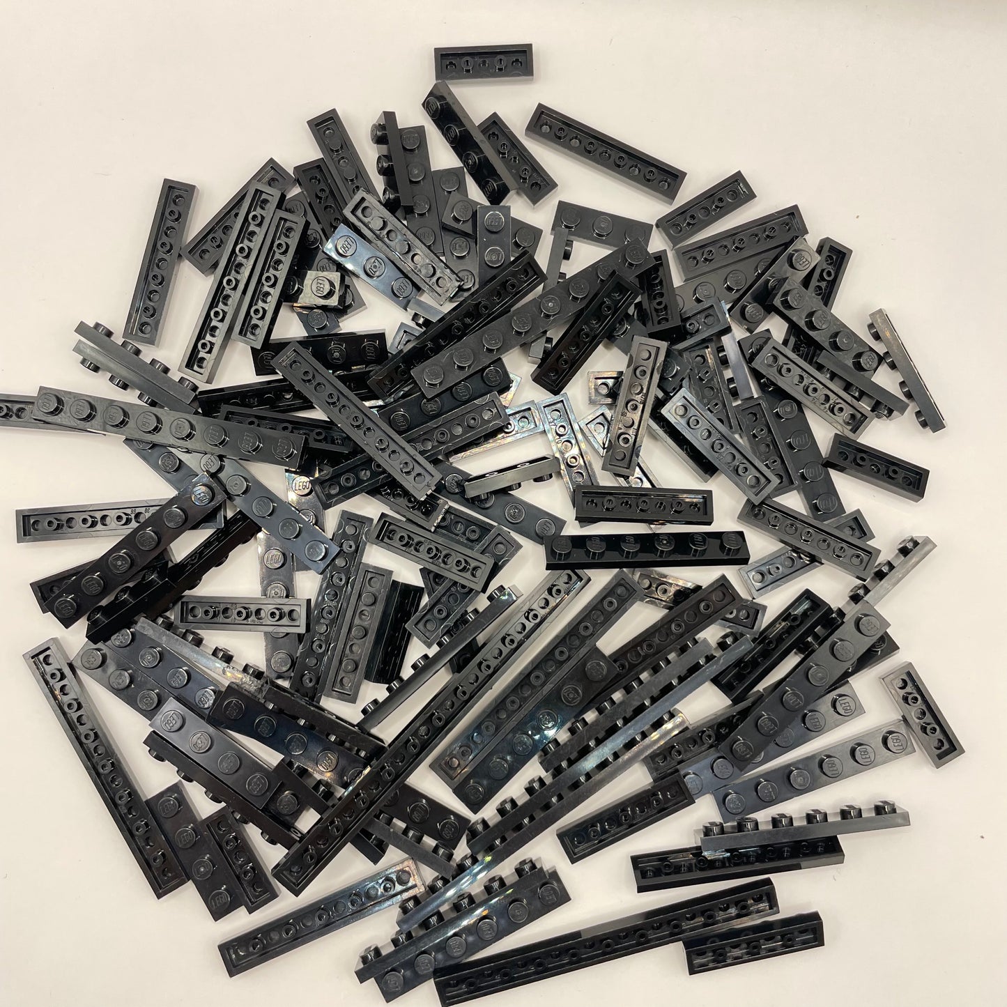 LEGO Plates, 1x Wide, Black, Approx. 90g