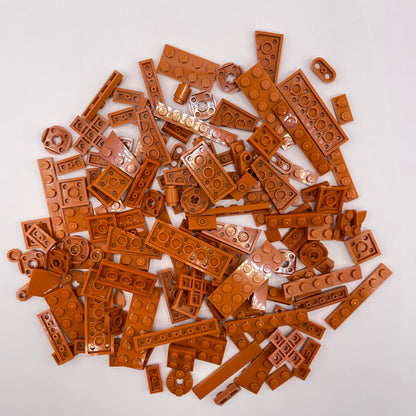 LEGO Plates and Tiles, Dark Orange, Building, Approx. 80g