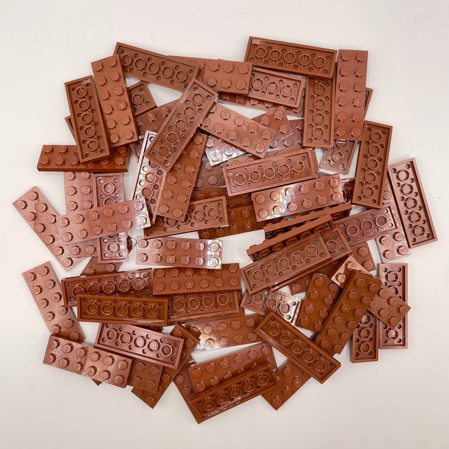 LEGO  Plates, 2x Wide, Medium, Reddish Brown, Approx. 115g