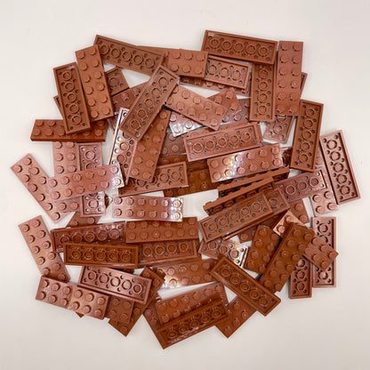 LEGO  Plates, 2x Wide, Medium, Reddish Brown, Approx. 115g