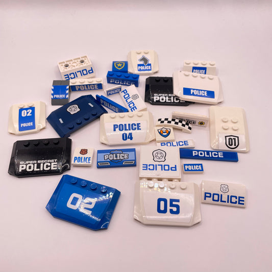 LEGO Prints and Stickers, Police, Mixed Pieces, Mixed Colours, Approx. 55g