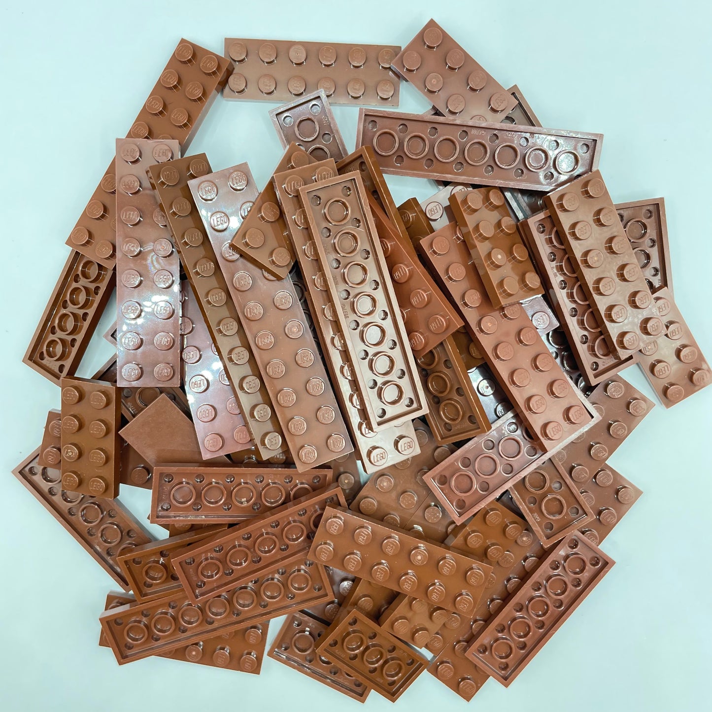 LEGO 2x Plates, Reddish Brown, Approx. 110g