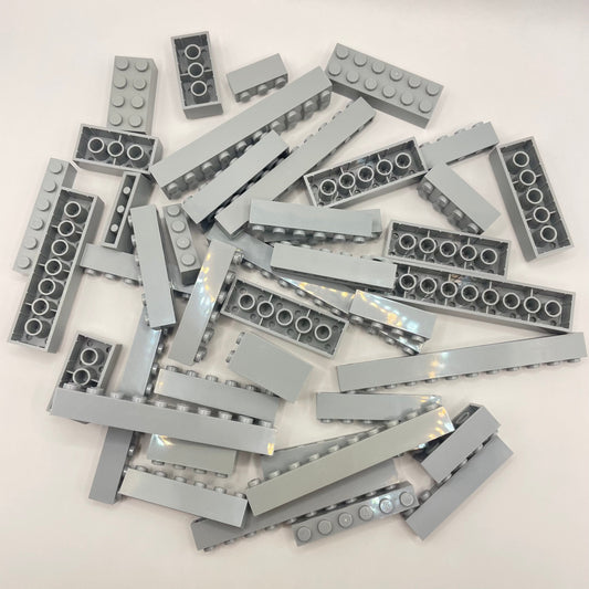 LEGO Long Bricks, Light Bluish Grey, Approx. 125g