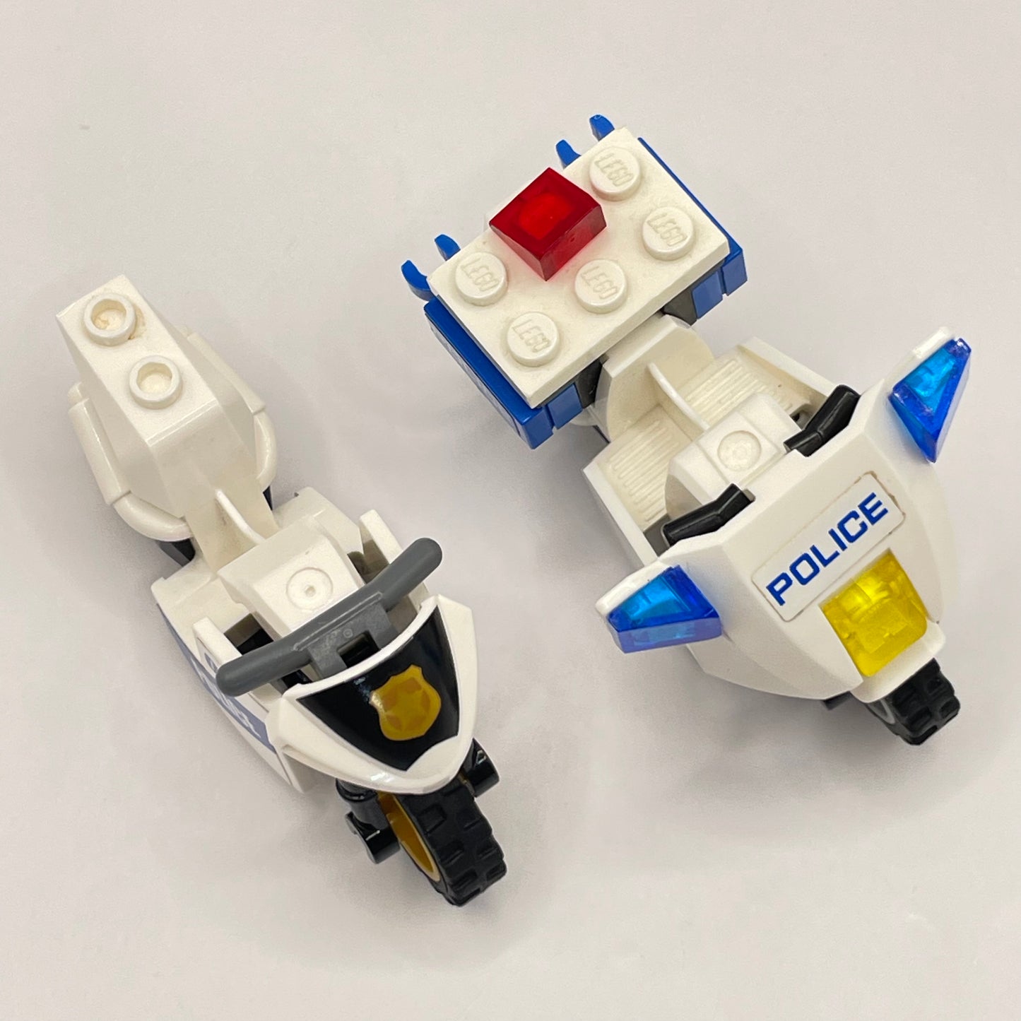 LEGO Police Motorcycle, White and Blue, 2 Pieces