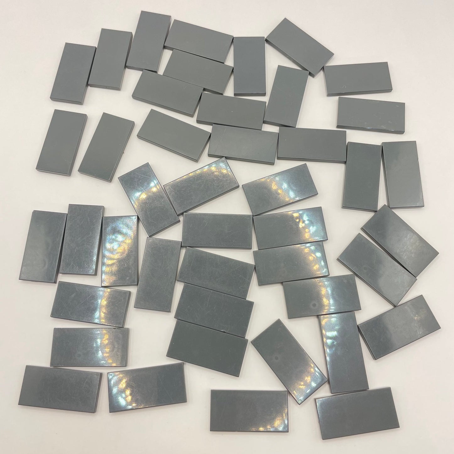 LEGO 2 x 4 Tiles, Dark Bluish Grey, 44 Pieces