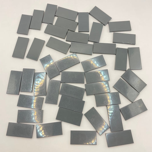 LEGO 2 x 4 Tiles, Dark Bluish Grey, 44 Pieces