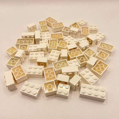LEGO Bricks 2x Wide, White, Approx. 85g