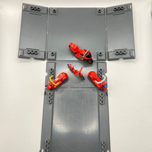 LEGO Red Bikes, Fold Out Container Race Track, 5 Pieces